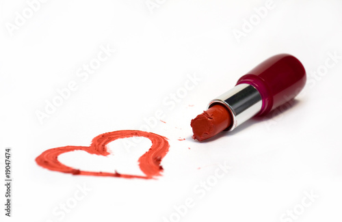 Heart Shape Made of Lipstick