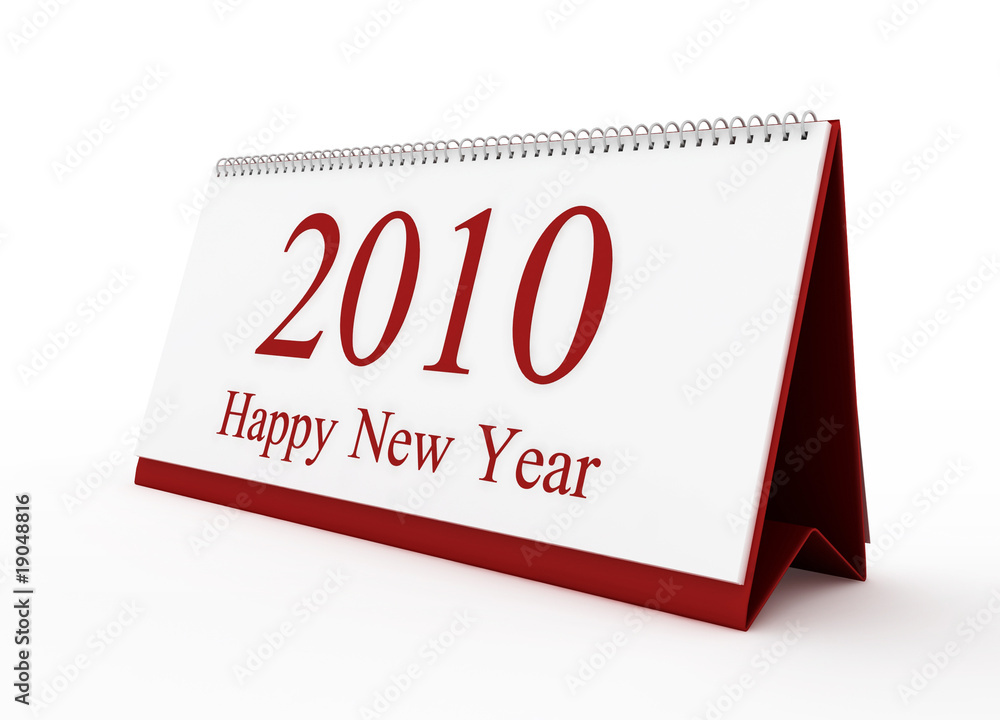 Happy new year 2010 Red calendar Happy new year 2010 Red calendar