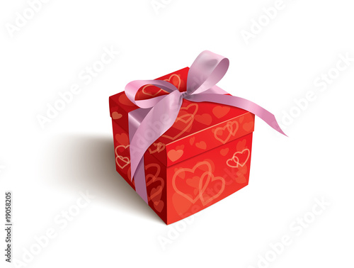 Isolated Valentine gift on the white background