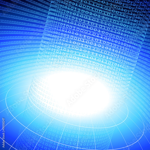 binary code on blue internet background