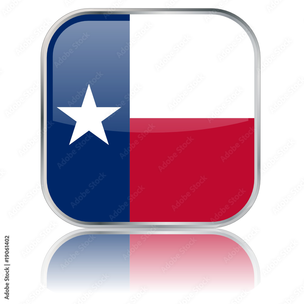 Texan State Square Flag Button (Texas - USA - Vector Reflection) Texan State Square Flag Button (Texas - USA - Vector Reflection)