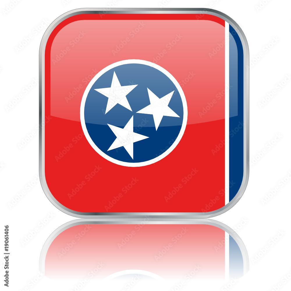 Tennessee State Square Flag Button (USA - Vector Reflection) Tennessee State Square Flag Button (USA - Vector Reflection)