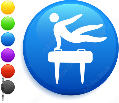 pommel horse icon on round internet button