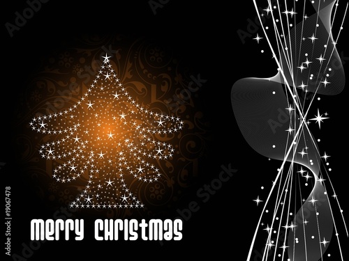 background with xmas tree, illustration