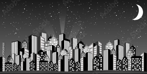 Glamorous skyline inspired from old fifties.
