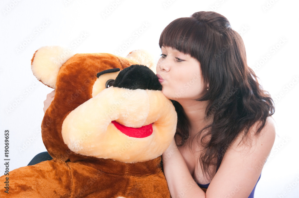 The girl and bear The girl and bear