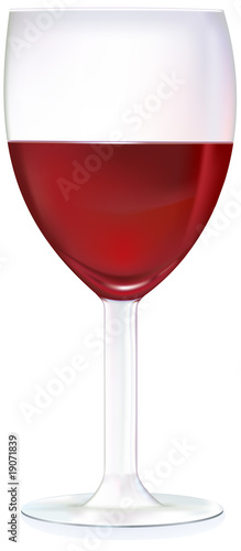 red wine in a glass on a white background