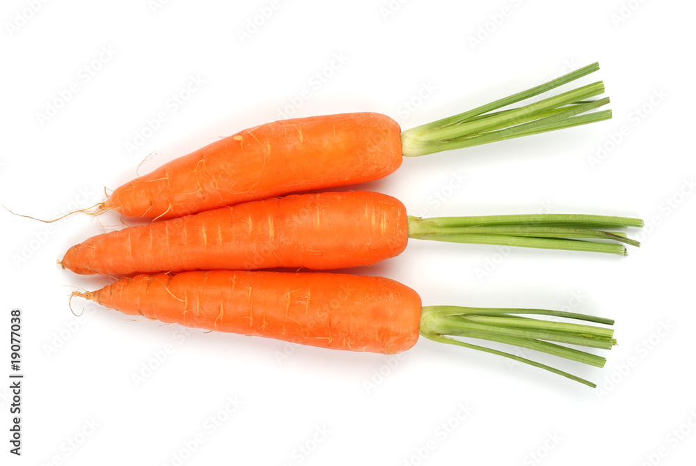 Three carrots isolated on a white background Three carrots isolated on a white background