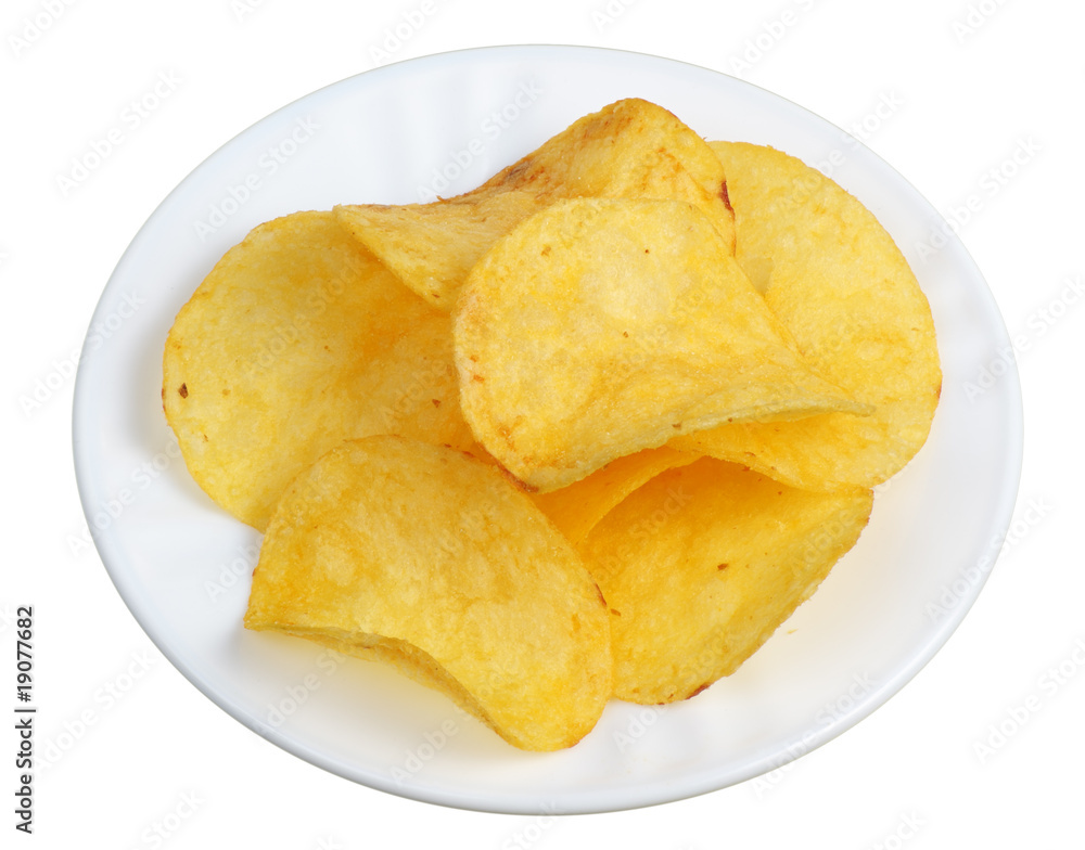 Chips in a white plate Chips in a white plate