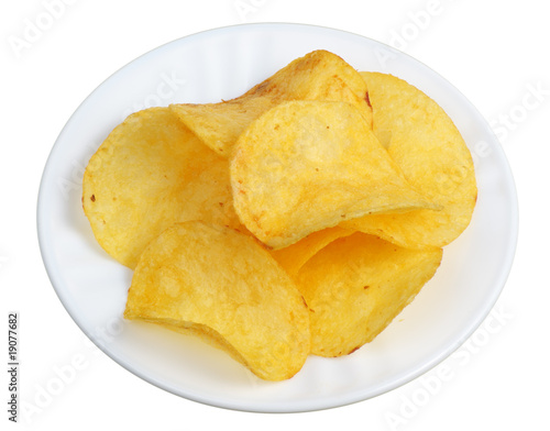 Chips in a white plate