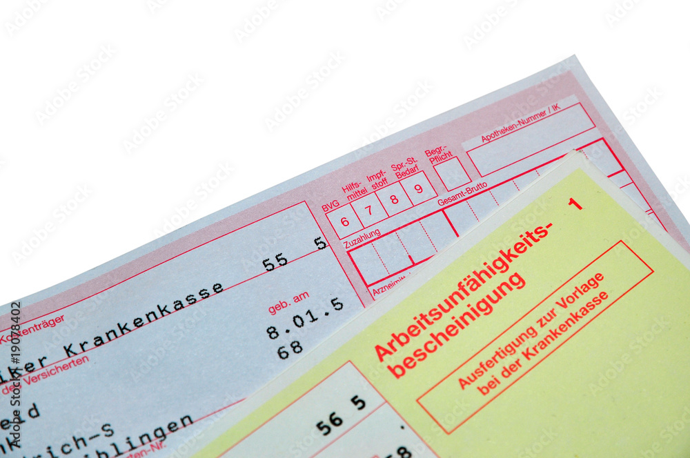 Obraz premium 1747 - Rezept, Krankmeldung