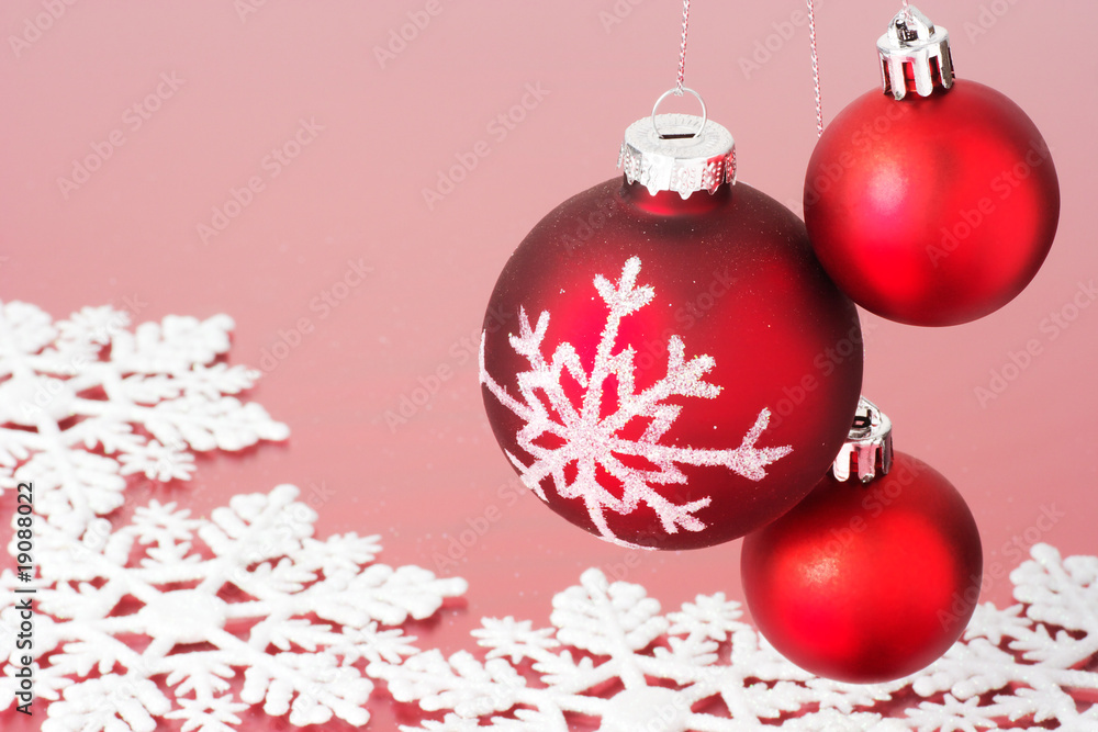 Christmas balls and snowflakes Christmas balls and snowflakes