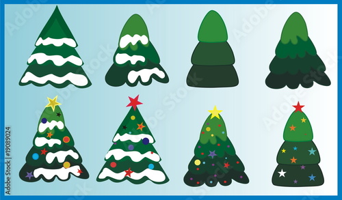 line of Christmas fur-trees