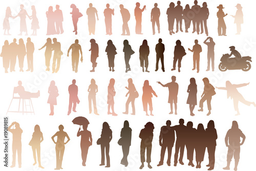 Silhouette of people with all skintones