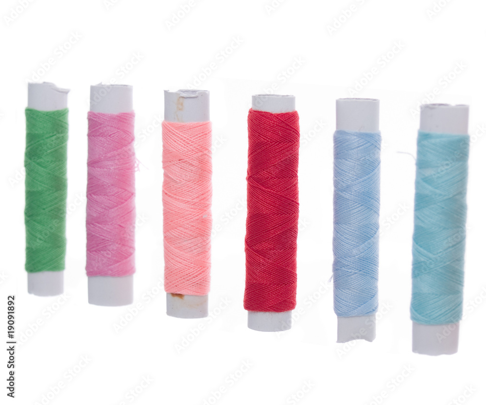 thread rolls isolated on the white background thread rolls isolated on the white background