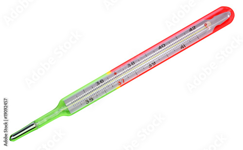 Clinical thermometer on white
