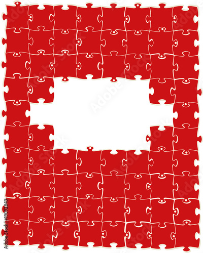 Multi-coloured puzzles on a white background