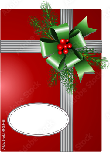Pacco regalo con decoro aghi pino