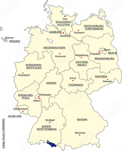 Karte Bundesrepublik Deutschland, Bremen freigestellt