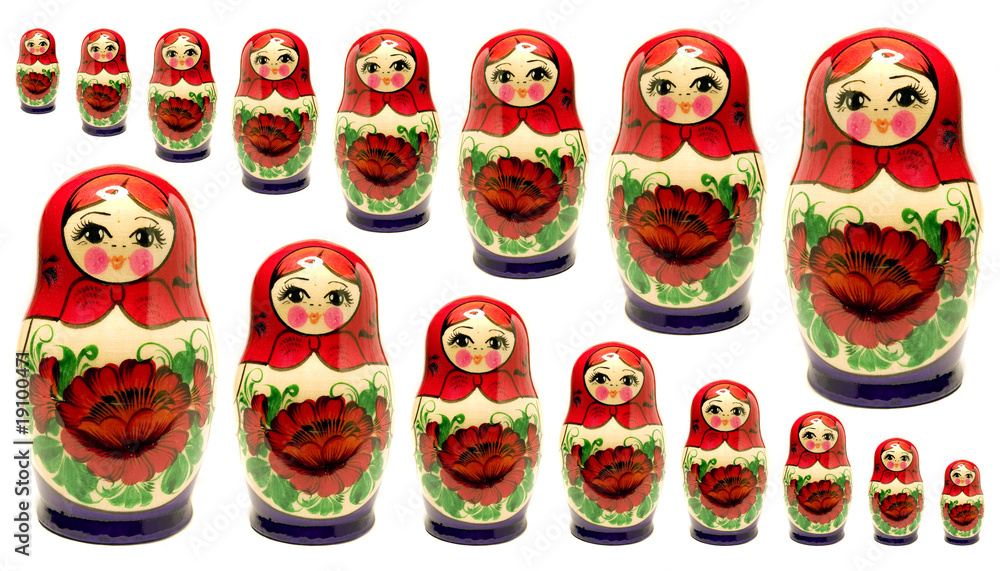 A stock photograph of a set of Russian Dolls. A stock photograph of a set of Russian Dolls.