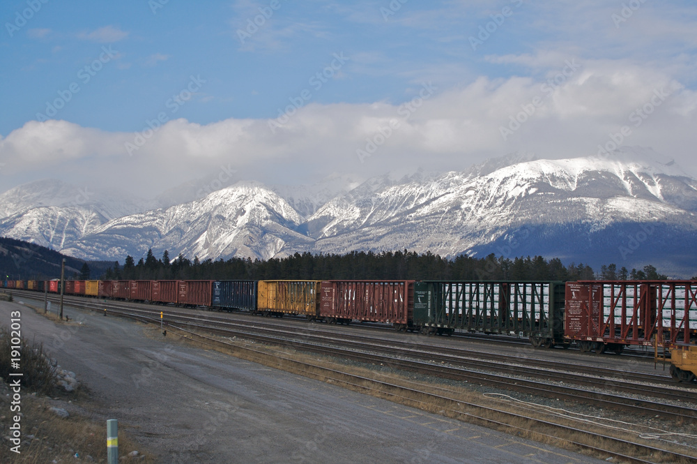 Trains in Front of Mountains 2