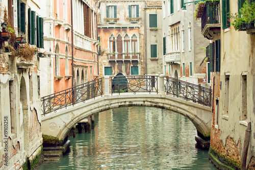Romantic Venetian bridge in residential part of Venice