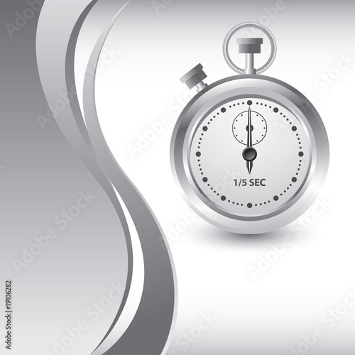 stop watch vertical silver wave background