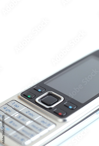 modern elegant cell phone detail - isolated on white background.