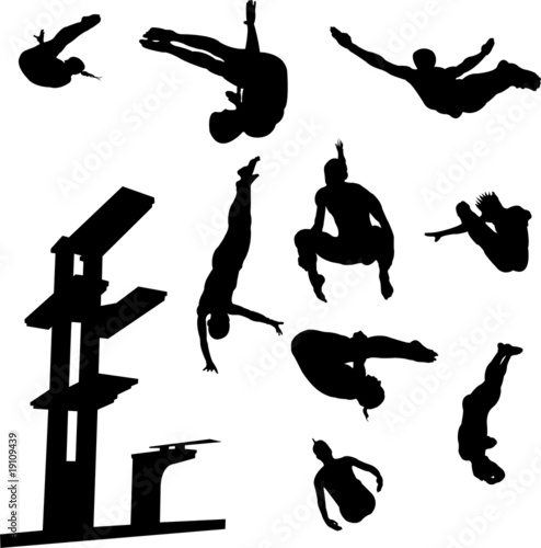 free style diving collection vector
