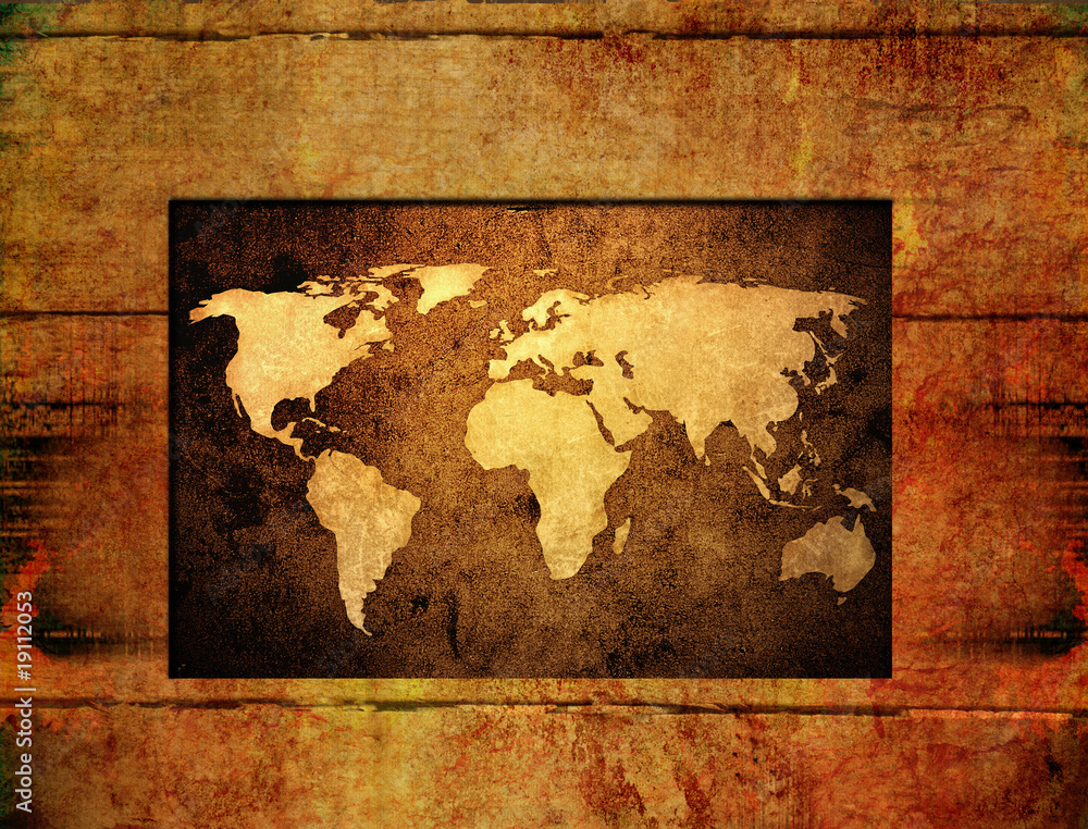 Fototapeta premium world map vintage artwork