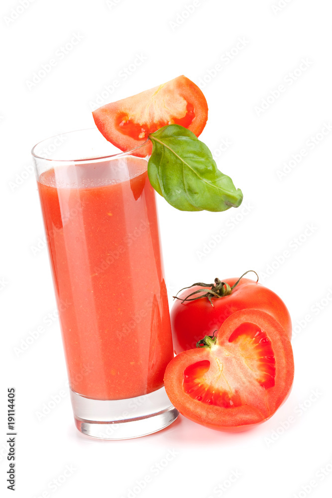 Fresh tomato juice with basil Fresh tomato juice with basil