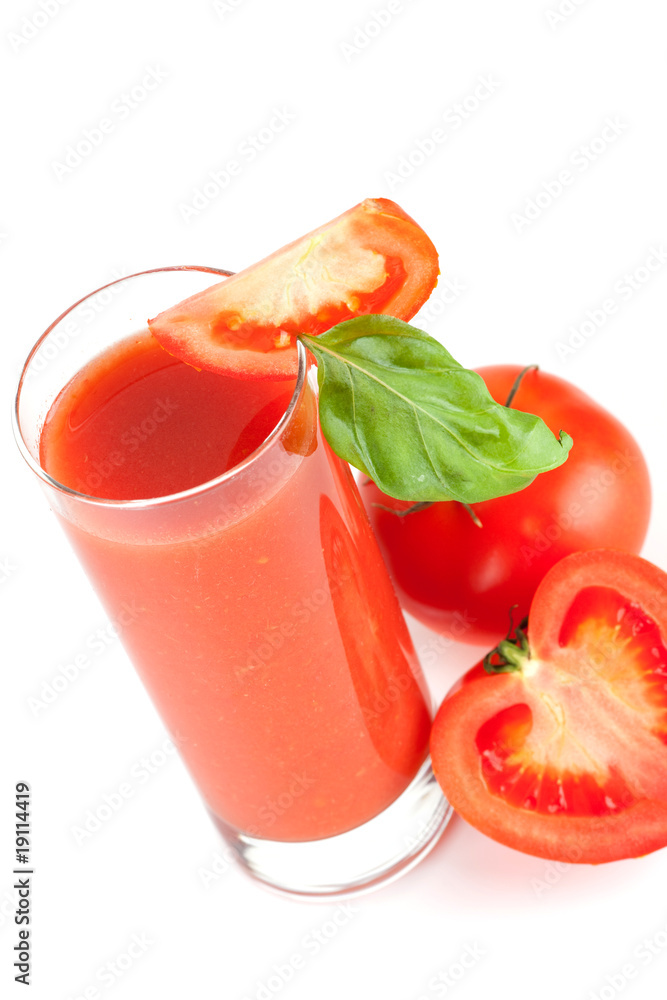 Fresh tomato juice with basil Fresh tomato juice with basil