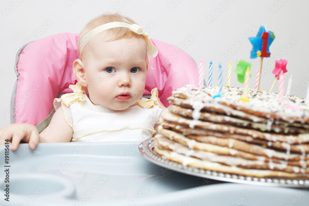 child with a cake