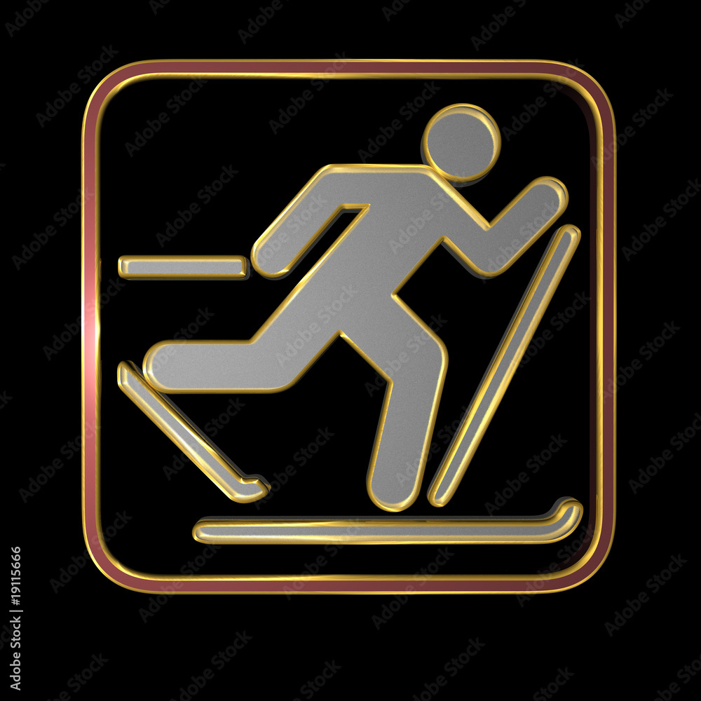 Illustration zum Thema Wintersport - Langlauf - isoliert Illustration zum Thema Wintersport - Langlauf - isoliert