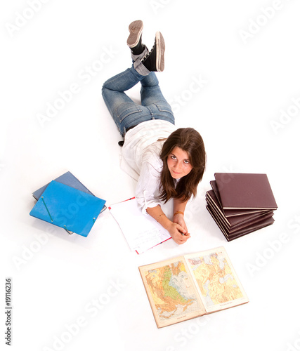 Aerial view of a student