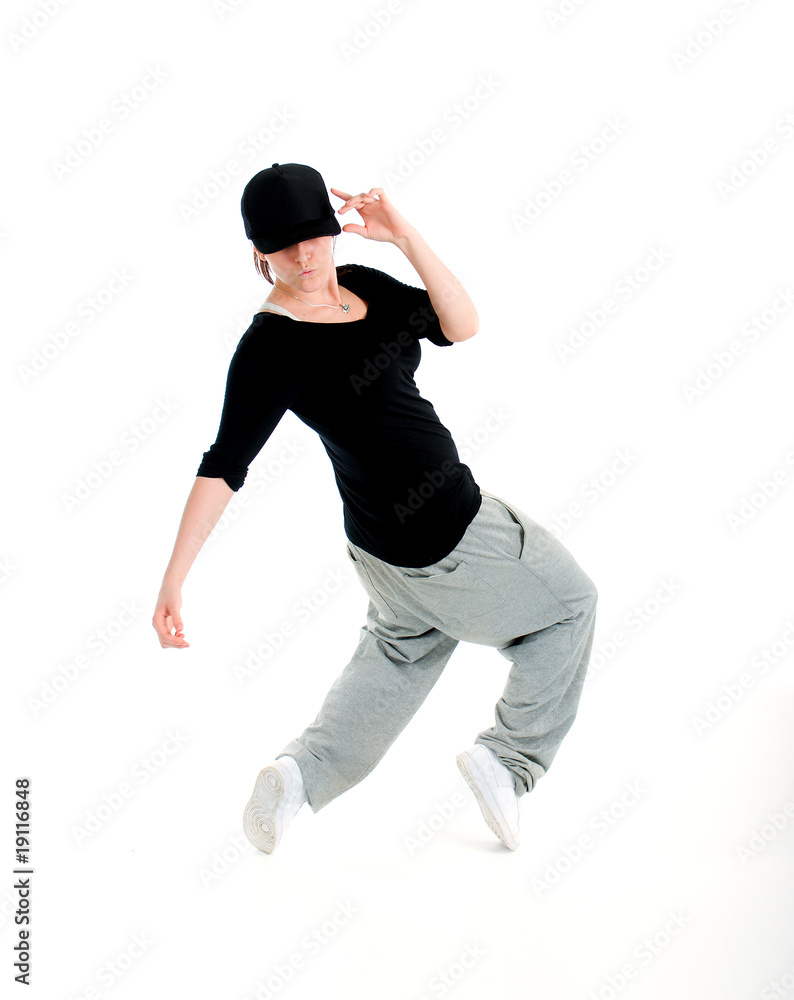 stylish and cool hip hop style dancer posing