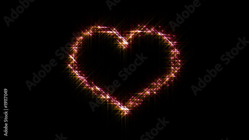 Looping heart with little sparkles. Alpha.