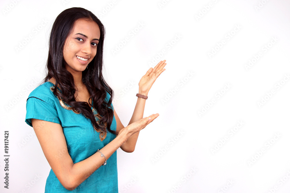 Beautiful teenage girl on a white background. Beautiful teenage girl on a white background.