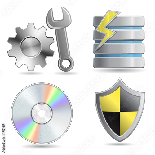 Web Hosting Icon Set.