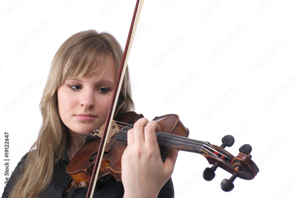 Cute female playing violin Cute female playing violin
