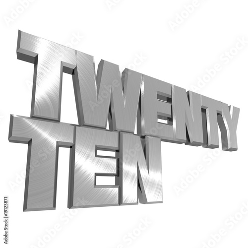 New Year 2010 Metallic Text