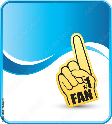 fan hand blue wave background