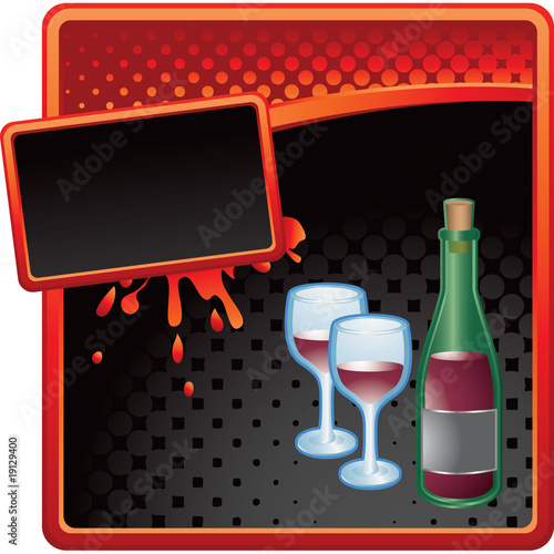 red wine red and black halftone grungy ad