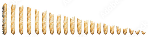Bild auf Leinwand Time lapse - Baguette being eaten