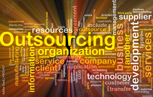 Outsourcing word cloud box package