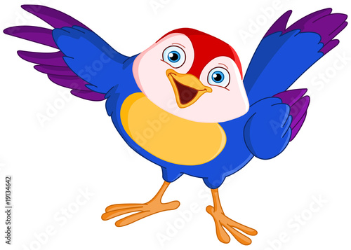 Cute pointing bird