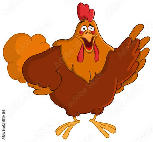 Pointing rooster