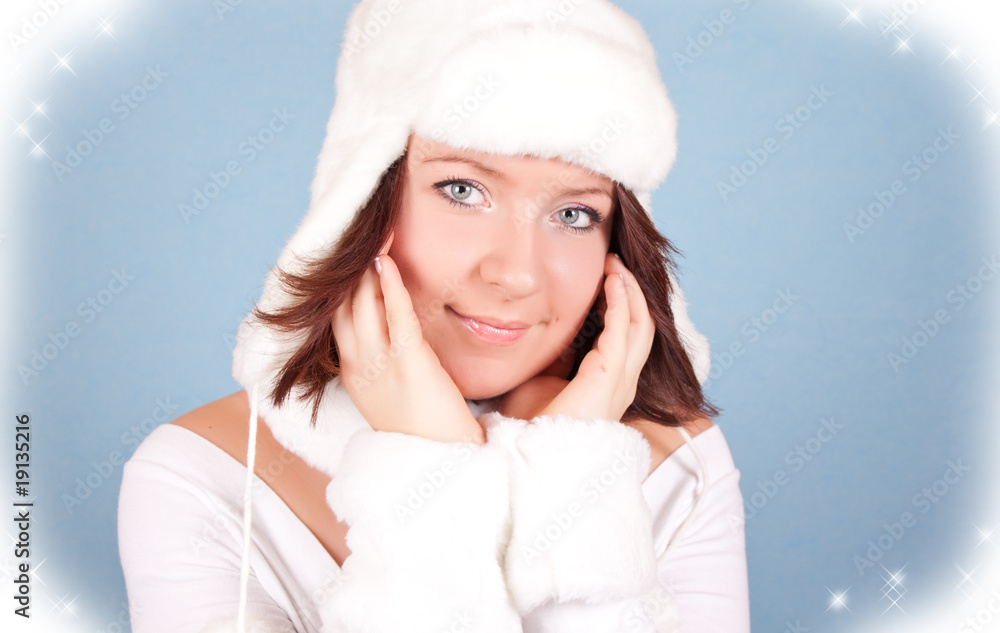 white xmas girl posing white xmas girl posing