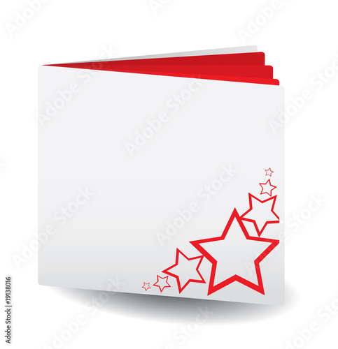 Red papered book  with stars on top
