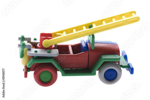 Toy Fire engine on white